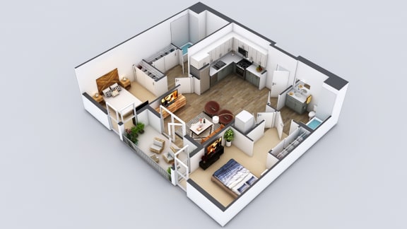 The Fifty Five Fifty Apartments in Los Angeles, California B12 Floor Plan