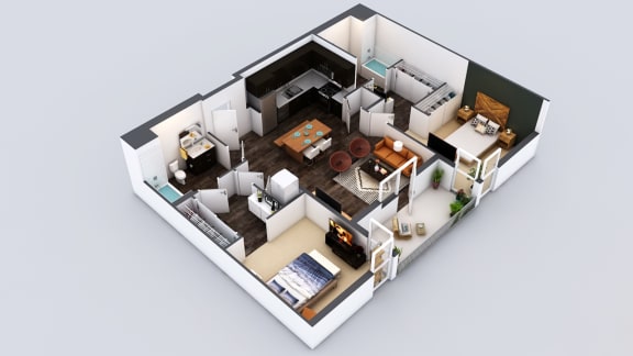 The Fifty Five Fifty Apartments in Los Angeles, California B2 Floor Plan