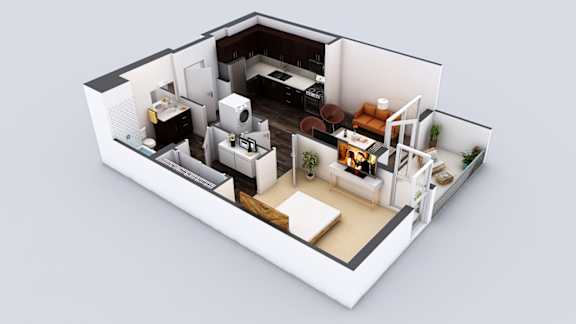 The Fifty Five Fifty Apartments in Los Angeles, California A1 Floor Plan