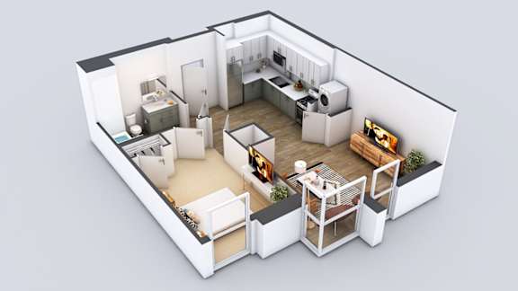 The Fifty Five Fifty Apartments in Los Angeles, California A8 Floor Plan