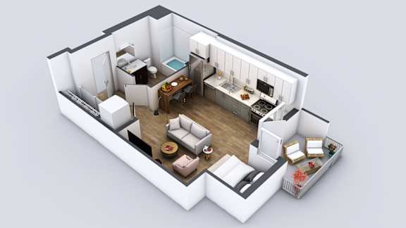 The Fifty Five Fifty Apartments in Los Angeles, California S8 Floor Plan