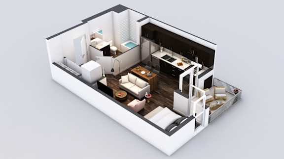The Fifty Five Fifty Apartments in Los Angeles, California S9 Floor Plan