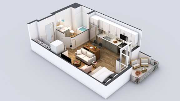 The Fifty Five Fifty Apartments in Los Angeles, California S10 Floor Plan
