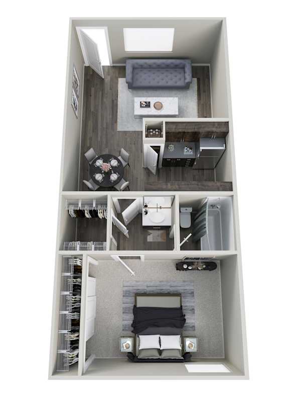 The Icon on Central Apartments in Phoenix, Arizona 1x1 A Floor Plan