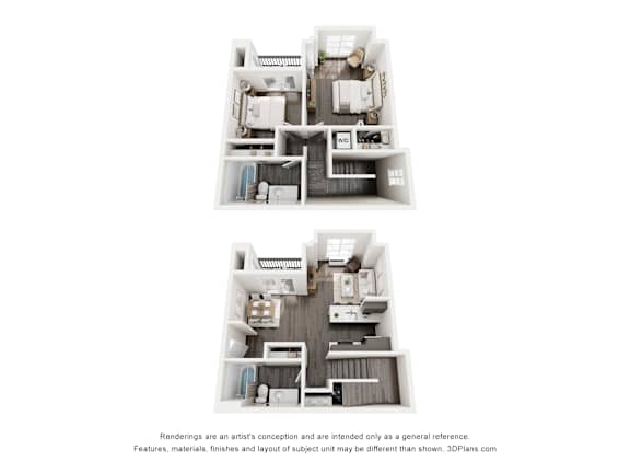 Meadowlark at Fairview Apartments in Fairview, Oregon Two Bedroom Floor Plan