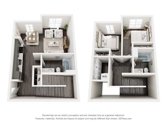 Meadowlark at Fairview Apartments in Fairview, Oregon Two Bedroom Floor Plan