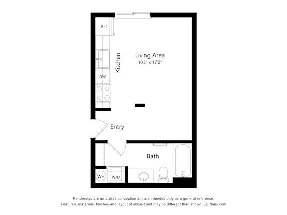 Meadowlark at Fairview Apartments in Fairview, Oregon Studio Floor Plan