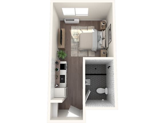 The Q Apartments in Kennewick, Washington Studio D Floor Plan