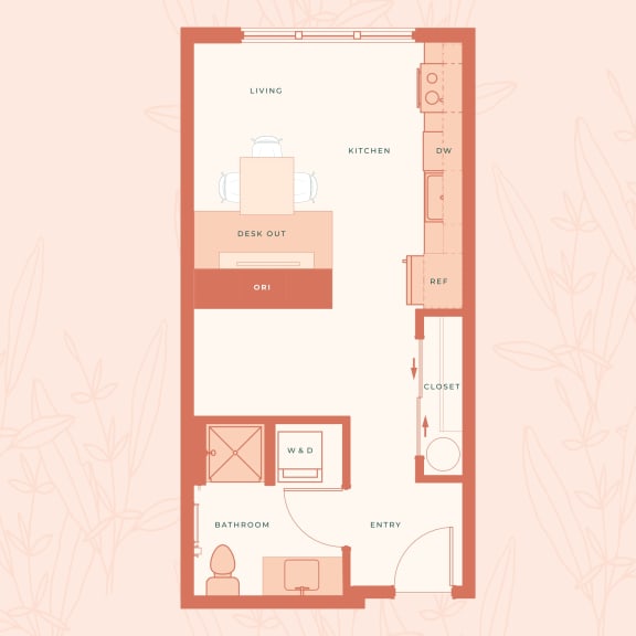 The Warren in Spokane, WA Studio A Floor Plan