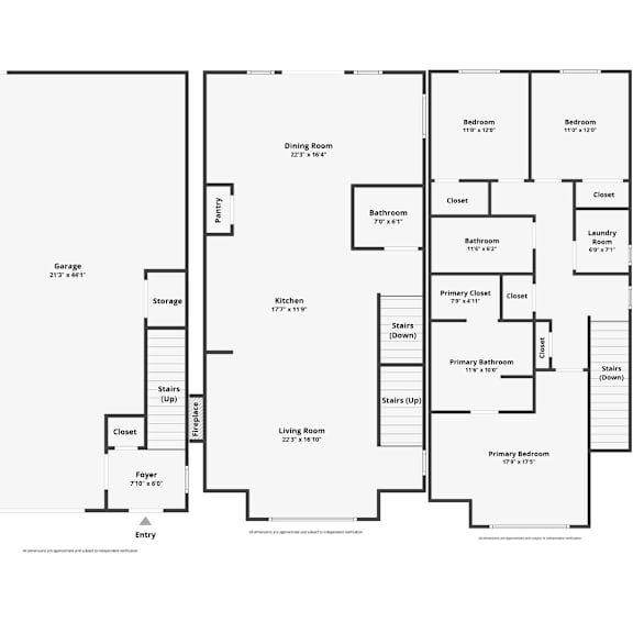 Thrive at Green Mountain Townhomes in Camas, WA Three Bedroom Floor Plan