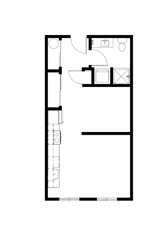 Tilian Open 1x1 Floor Plan