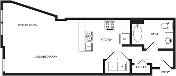 Towne Apartments in Seattle, Washington S2 Floor Plan