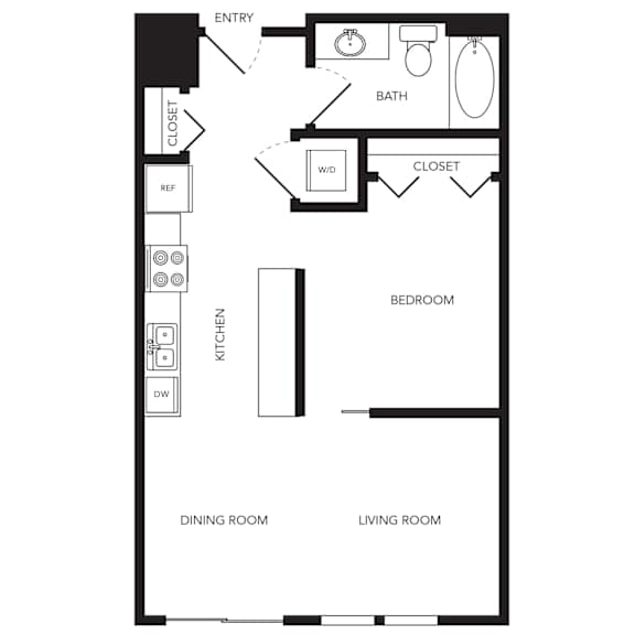 Towne Apartments in Seattle, Washington A1 Floor Plan