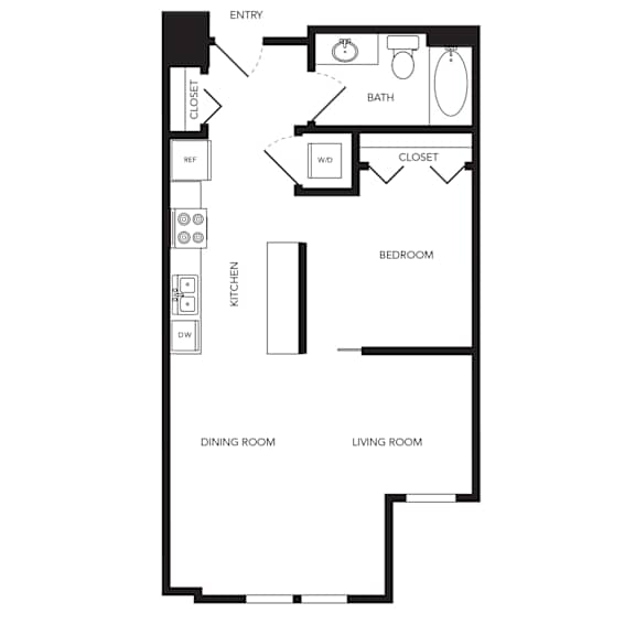 Towne Apartments in Seattle, Washington A1.2 Floor Plan