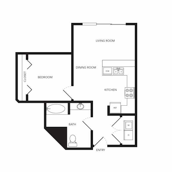 Towne Apartments in Seattle, Washington A10 Floor Plan