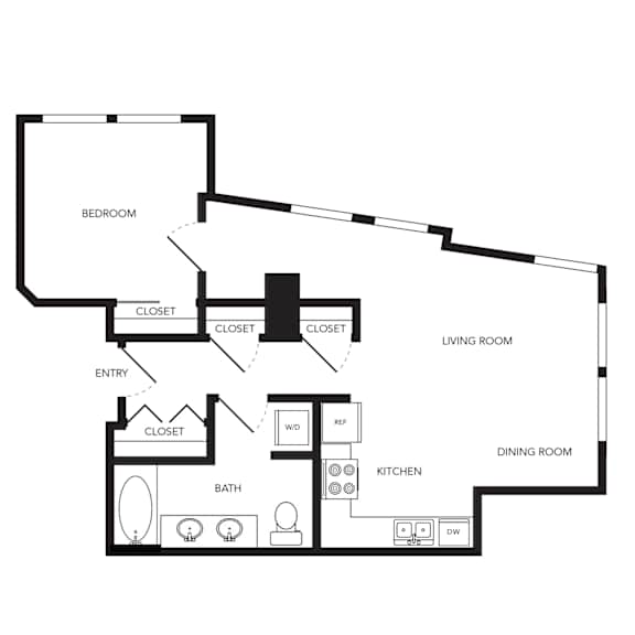 Towne Apartments in Seattle, Washington A11 Floor Plan