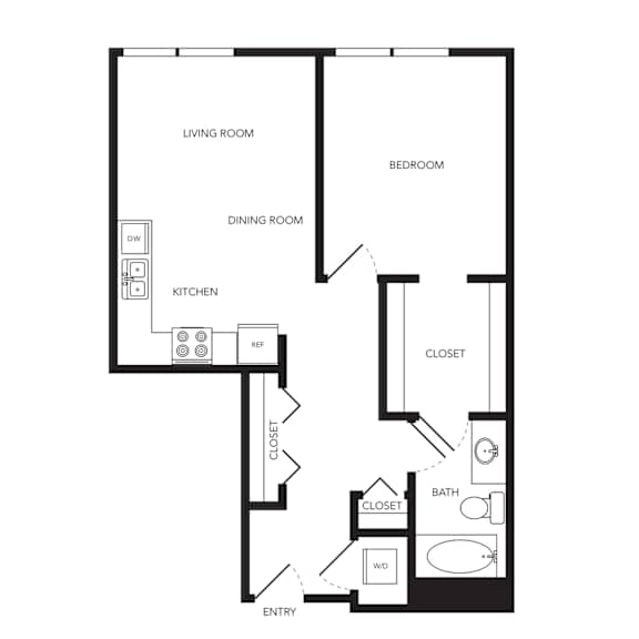 Towne Apartments in Seattle, Washington A12 Floor Plan