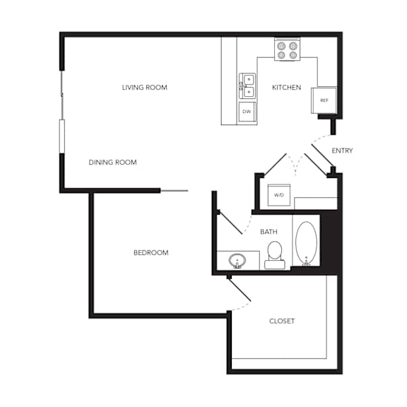 Towne Apartments in Seattle, Washington A13 Floor Plan
