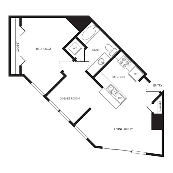 Towne Apartments in Seattle, Washington A14 Floor Plan