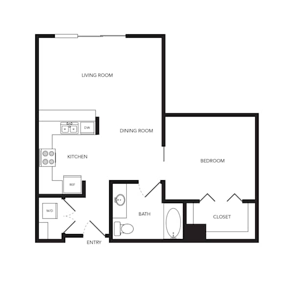 Towne Apartments in Seattle, Washington A16 Floor Plan