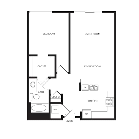 Towne Apartments in Seattle, Washington A17 Floor Plan