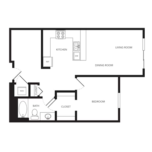 Towne Apartments in Seattle, Washington A19 Floor Plan