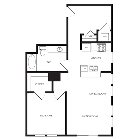Towne Apartments in Seattle, Washington A20 Floor Plan