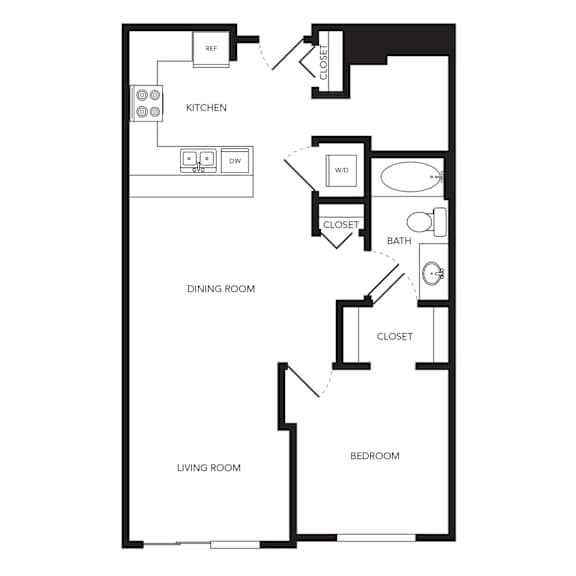 Towne Apartments in Seattle, Washington A21 Floor Plan