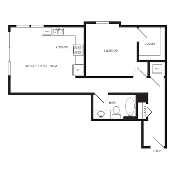 Towne Apartments in Seattle, Washington A22.1 Floor Plan