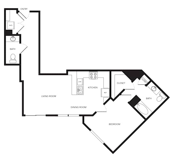 Towne Apartments in Seattle, Washington A24 Floor Plan