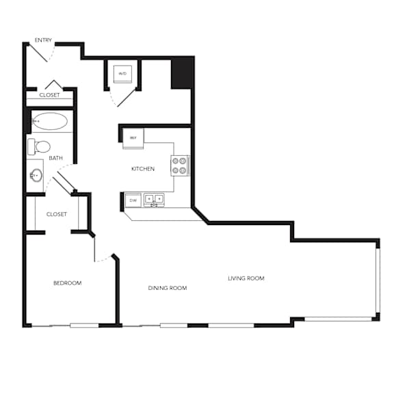 Towne Apartments in Seattle, Washington A25 Floor Plan