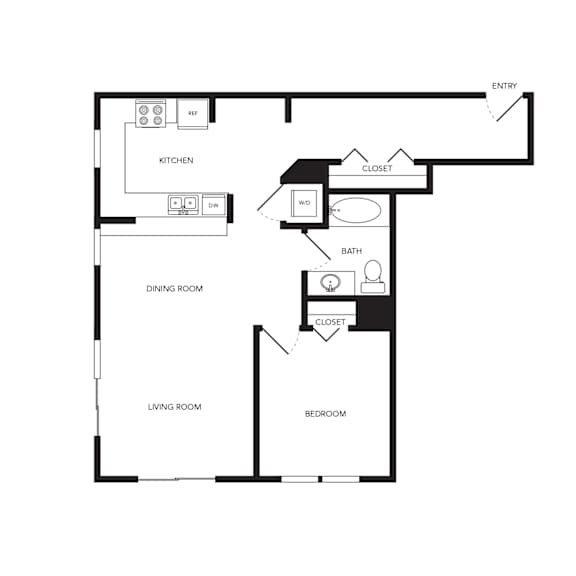 Towne Apartments in Seattle, Washington A26 Floor Plan