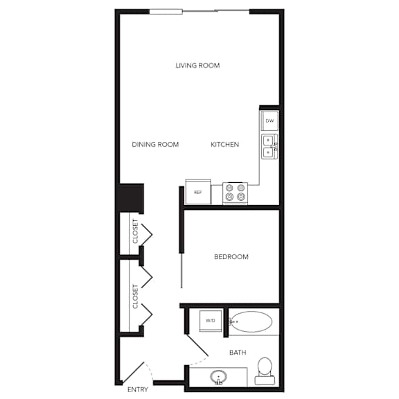Towne Apartments in Seattle, Washington A3 Floor Plan