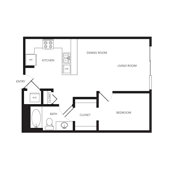 Towne Apartments in Seattle, Washington A4 Floor Plan