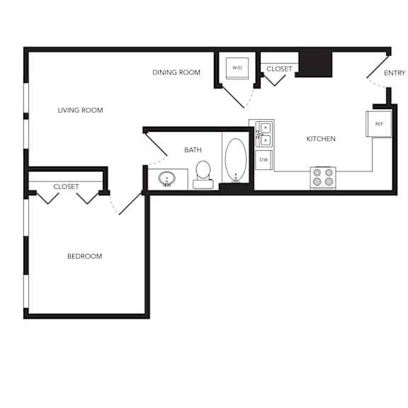 Towne Apartments in Seattle, Washington A5 Floor Plan