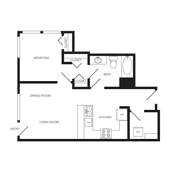 Towne Apartments in Seattle, Washington A6 Floor Plan