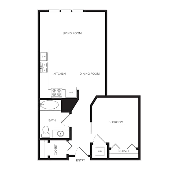 Towne Apartments in Seattle, Washington A7 Floor Plan
