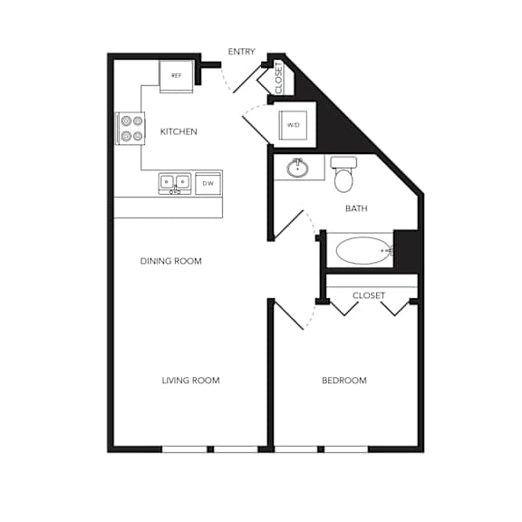 Towne Apartments in Seattle, Washington A8 Floor Plan