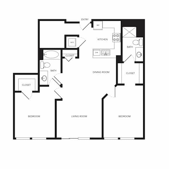 Towne Apartments in Seattle, Washington B12 Floor Plan