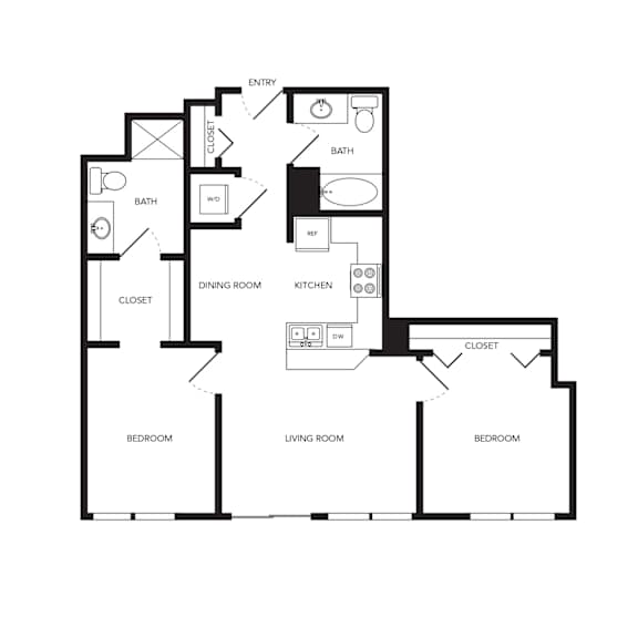 Towne Apartments in Seattle, Washington B2 Floor Plan