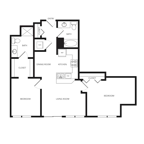 Towne Apartments in Seattle, Washington B2.1 Floor Plan