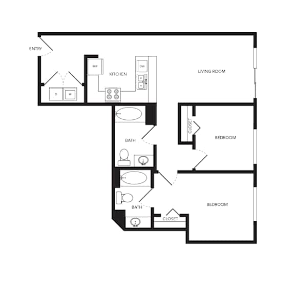 Towne Apartments in Seattle, Washington B3 Floor Plan