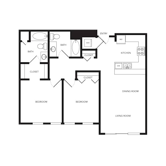 Towne Apartments in Seattle, Washington B8 Floor Plan