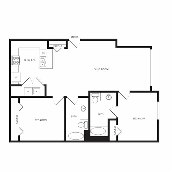 Towne Apartments in Seattle, Washington LW2 Floor Plan