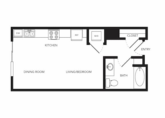 Towne Apartments in Seattle, Washington S1 Floor Plan