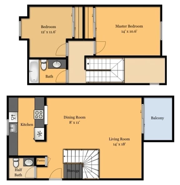 TrailView Apartment Homes in Concord, California Cascade Floor Plan