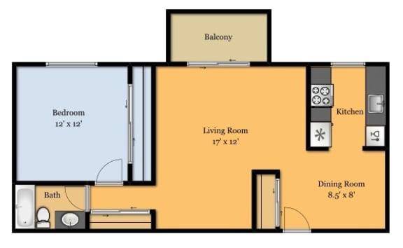 TrailView Apartment Homes in Concord, California Sierra Floor Plan