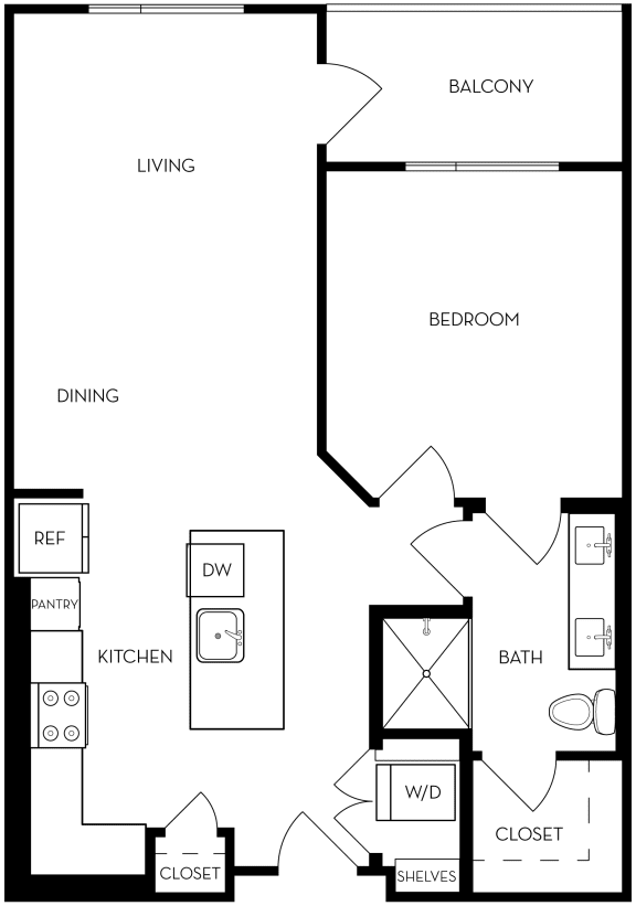 Trovita Rio Apartments in Tempe, Arizona 1x1 Floor Plan