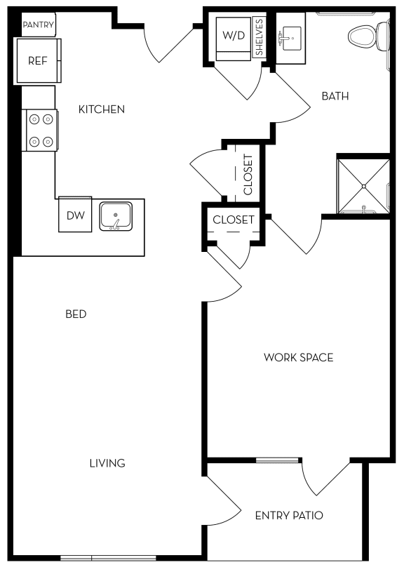 Trovita Rio Apartments in Tempe, Arizona Live Work Floor Plan