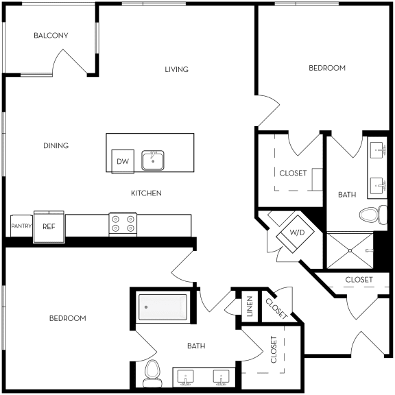 Trovita Rio Apartments in Tempe, Arizona 2x2 Floor Plan